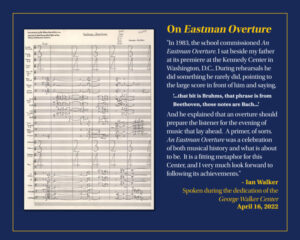 Eastman Overture Dedication