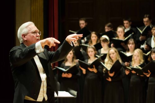 Eastman Chorale warming-up in Kilbourn Hall, March 1, 2015