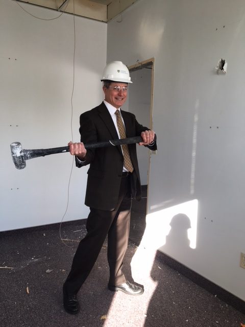 Jamal Rossi breaking ground during one of Eastman's many renovation projects.