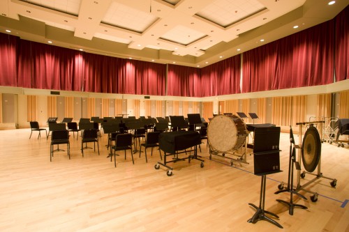 rehearsal hall set up