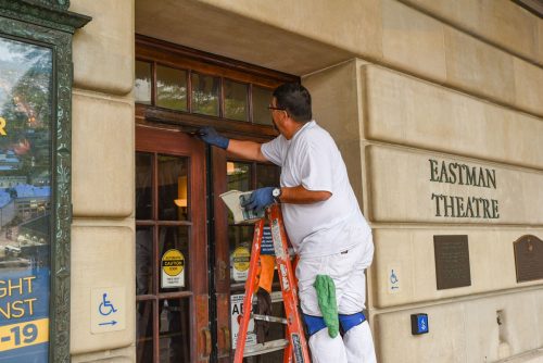 touching up the doors