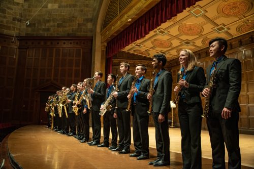 Students on stage